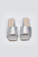 Mules με pattern TFP - Ασημί - thefashionproject.gr - TFP