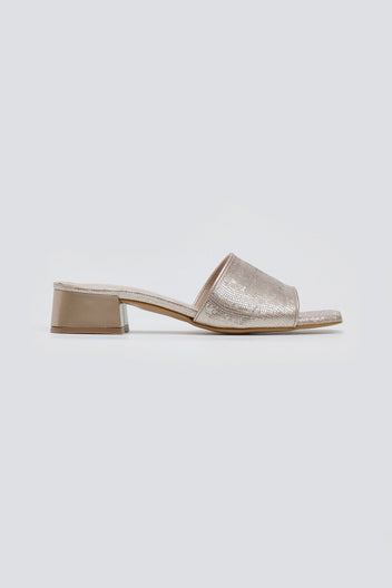Mules με pattern TFP - Χρυσό - thefashionproject.gr - TFP