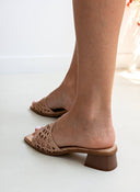 Mules με πλεκτή φάσα ERYNN - Χαλκός - thefashionproject.gr - ERYNN