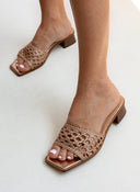 Mules με πλεκτή φάσα ERYNN - Χαλκός - thefashionproject.gr - ERYNN
