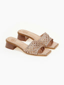 Mules με πλεκτή φάσα ERYNN - Χαλκός - thefashionproject.gr - ERYNN