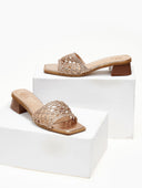 Mules με πλεκτή φάσα ERYNN - Χαλκός - thefashionproject.gr - ERYNN