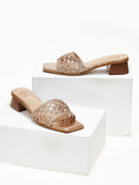 Mules με πλεκτή φάσα ERYNN - Χαλκός - thefashionproject.gr - ERYNN
