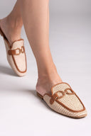 Mules με πλεκτό σχέδιο ERYNN - Κάμελ - thefashionproject.gr - ERYNN