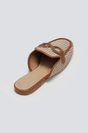 Mules με πλεκτό σχέδιο ERYNN - Κάμελ - thefashionproject.gr - ERYNN
