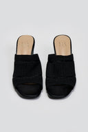 Mules με πλεκτό σχέδιο ERYNN - Μαύρο - thefashionproject.gr - ERYNN