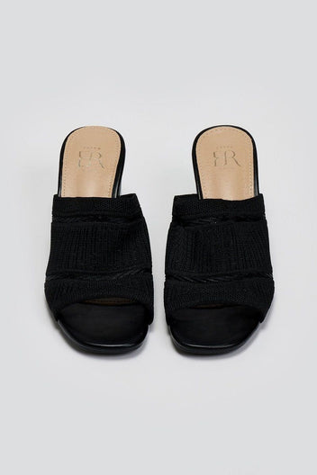 Mules με πλεκτό σχέδιο ERYNN - Μαύρο - thefashionproject.gr - ERYNN