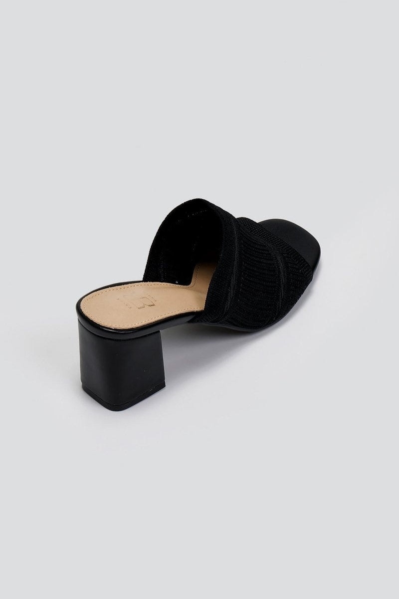 Mules με πλεκτό σχέδιο ERYNN - Μαύρο - thefashionproject.gr - ERYNN
