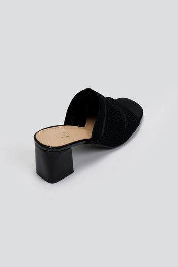 Mules με πλεκτό σχέδιο ERYNN - Μαύρο - thefashionproject.gr - ERYNN