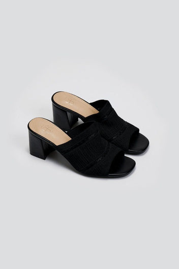 Mules με πλεκτό σχέδιο ERYNN - Μαύρο - thefashionproject.gr - ERYNN