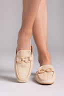 Mules με πλεκτό σχέδιο ERYNN - Μπεζ - thefashionproject.gr - ERYNN