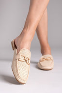 Mules με πλεκτό σχέδιο ERYNN - Μπεζ - thefashionproject.gr - ERYNN