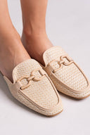 Mules με πλεκτό σχέδιο ERYNN - Μπεζ - thefashionproject.gr - ERYNN