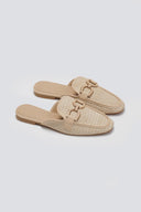 Mules με πλεκτό σχέδιο ERYNN - Μπεζ - thefashionproject.gr - ERYNN