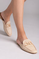 Mules με πλεκτό σχέδιο ERYNN - Μπεζ - thefashionproject.gr - ERYNN