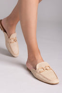 Mules με πλεκτό σχέδιο ERYNN - Μπεζ - thefashionproject.gr - ERYNN