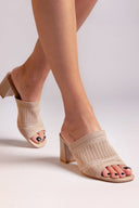 Mules με πλεκτό σχέδιο ERYNN - Τάουπε - thefashionproject.gr - ERYNN