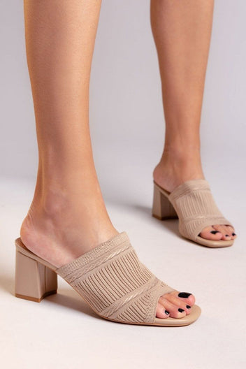 Mules με πλεκτό σχέδιο ERYNN - Τάουπε - thefashionproject.gr - ERYNN
