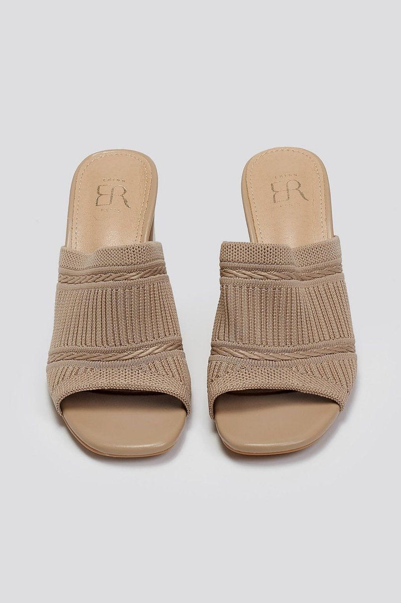 Mules με πλεκτό σχέδιο ERYNN - Τάουπε - thefashionproject.gr - ERYNN