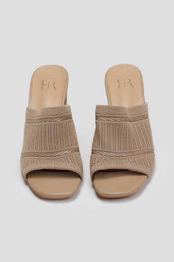 Mules με πλεκτό σχέδιο ERYNN - Τάουπε - thefashionproject.gr - ERYNN