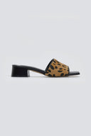 Mules με ponyskin φάσα και print TFP - Leopard - thefashionproject.gr - TFP
