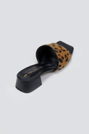 Mules με ponyskin φάσα και print TFP - Leopard - thefashionproject.gr - TFP