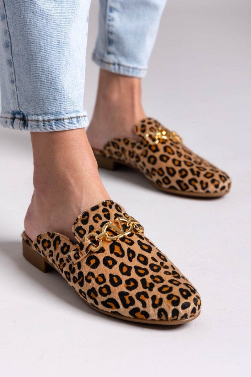 Mules με ponyskin και print Ragazza 0117 - Leopard - thefashionproject.gr - RAGAZZA