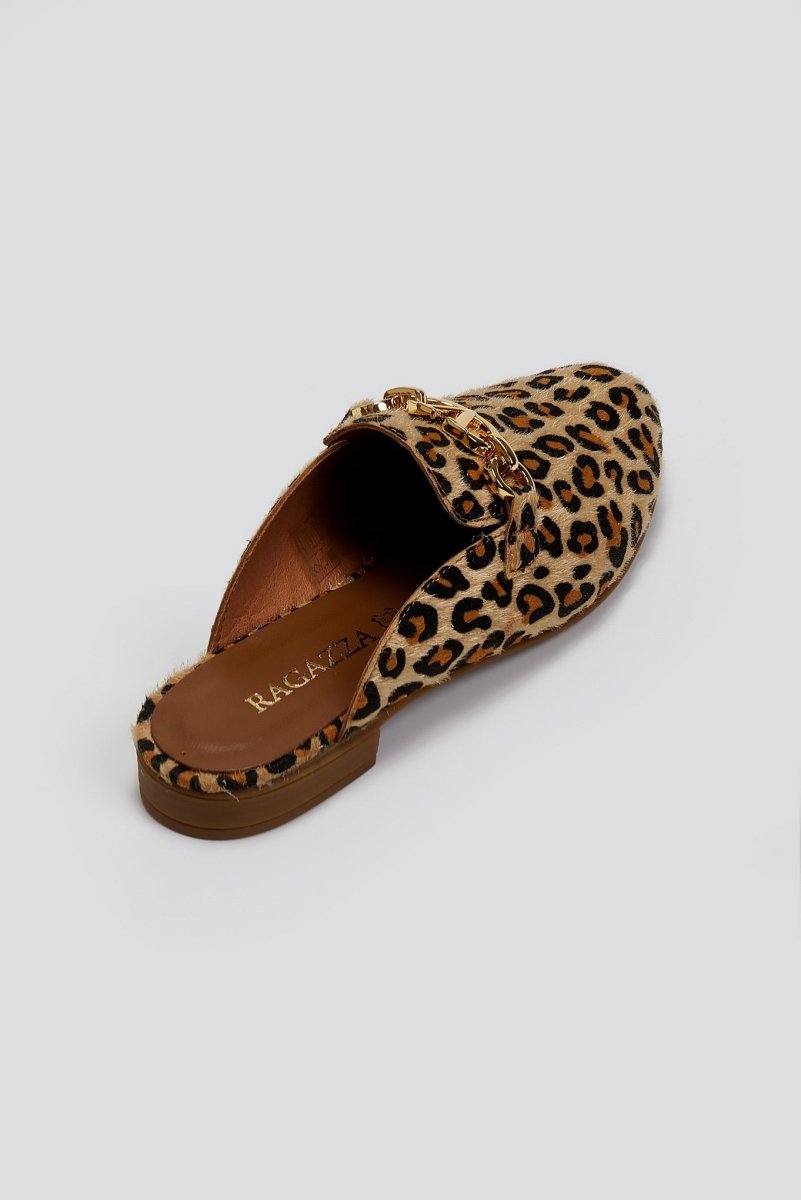 Mules με ponyskin και print Ragazza 0117 - Leopard - thefashionproject.gr - RAGAZZA