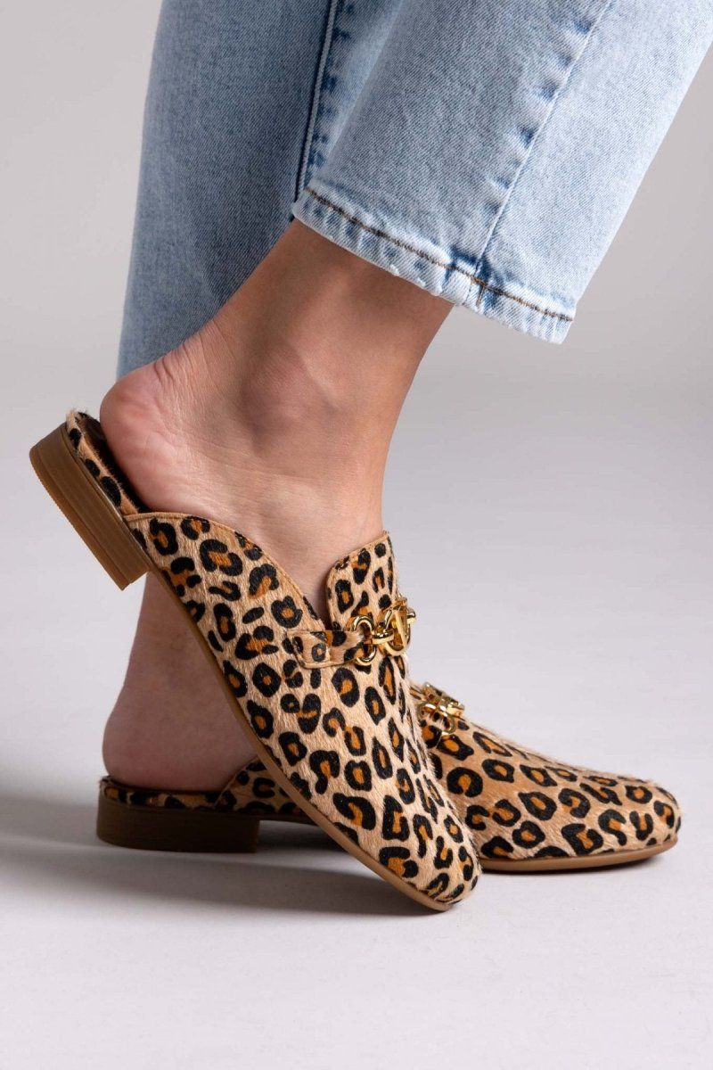 Mules με ponyskin και print Ragazza 0117 - Leopard - thefashionproject.gr - RAGAZZA