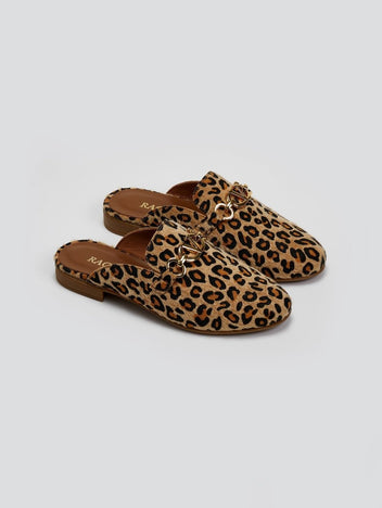 Mules με ponyskin και print Ragazza 0117 - Leopard - thefashionproject.gr - RAGAZZA