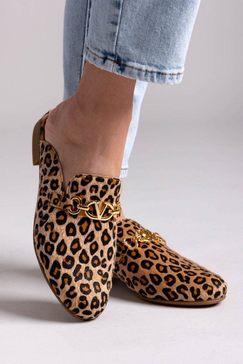 Mules με ponyskin και print Ragazza 0117 - Leopard - thefashionproject.gr - RAGAZZA
