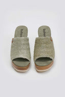 Mules με ψάθινη φάσα Refresh 172703 - Μέντα - thefashionproject.gr - Refresh