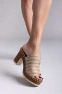 Mules με ψάθινη φάσα Refresh 172703 - Τάουπε - thefashionproject.gr - Refresh