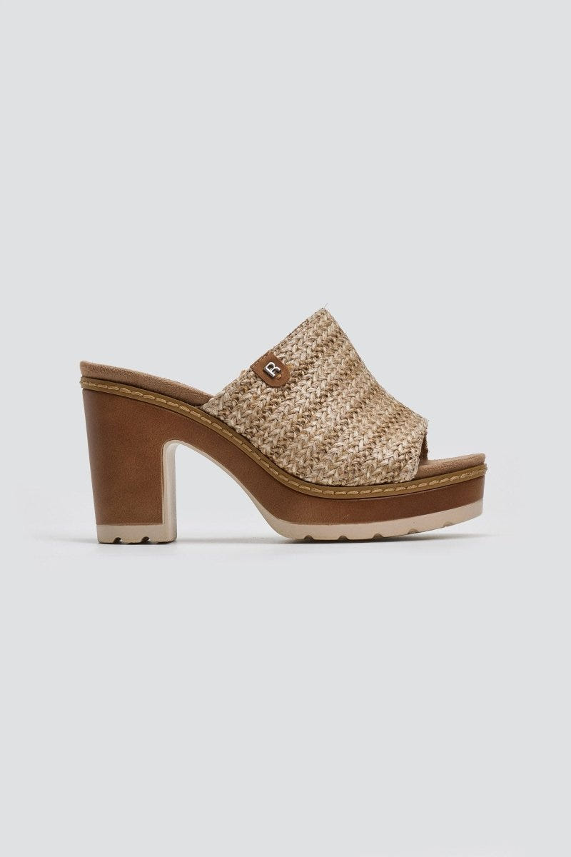 Mules με ψάθινη φάσα Refresh 172703 - Τάουπε - thefashionproject.gr - Refresh