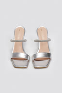 Mules με στρας λουράκι TFP - Ασημί - thefashionproject.gr - TFP