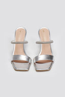 Mules με στρας λουράκι TFP - Ασημί - thefashionproject.gr - TFP