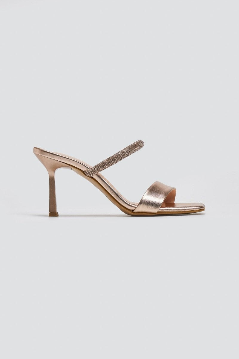 Mules με στρας λουράκι TFP - Χαλκός - thefashionproject.gr - TFP