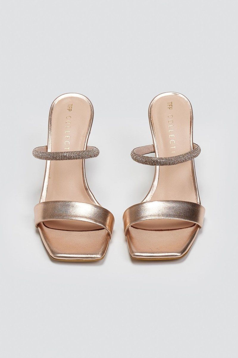 Mules με στρας λουράκι TFP - Χαλκός - thefashionproject.gr - TFP