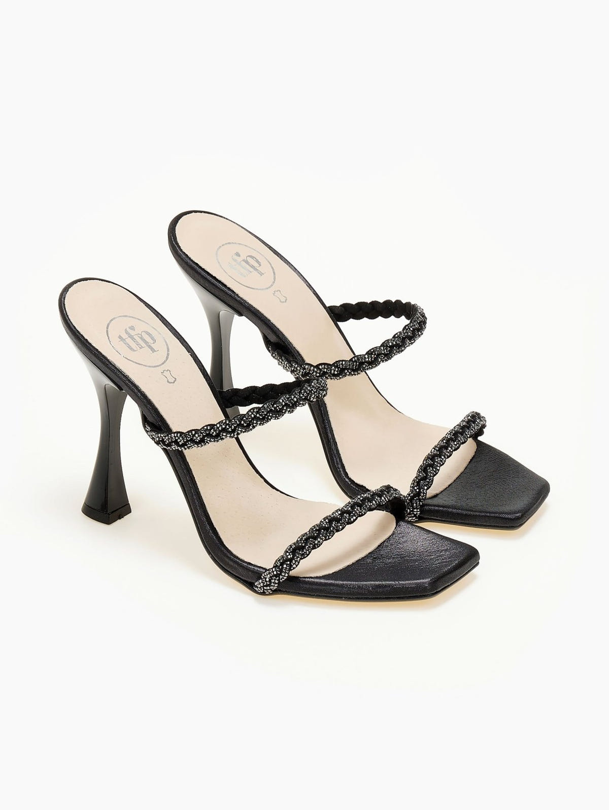 Mules με στρας TFP - Μαύρο - thefashionproject.gr - TFP