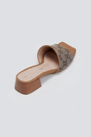 Mules με υφασμάτινη φάσα και print TFP - Ταμπά - thefashionproject.gr - TFP