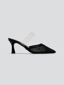 Mules μυτερά με διακριτικά στρας ERYNN - Μαύρο - thefashionproject.gr - ERYNN
