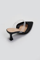Mules μυτερά με διακριτικά στρας ERYNN - Μαύρο - thefashionproject.gr - ERYNN
