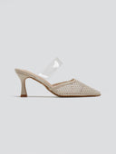 Mules μυτερά με διακριτικά στρας ERYNN - Nude - thefashionproject.gr - ERYNN