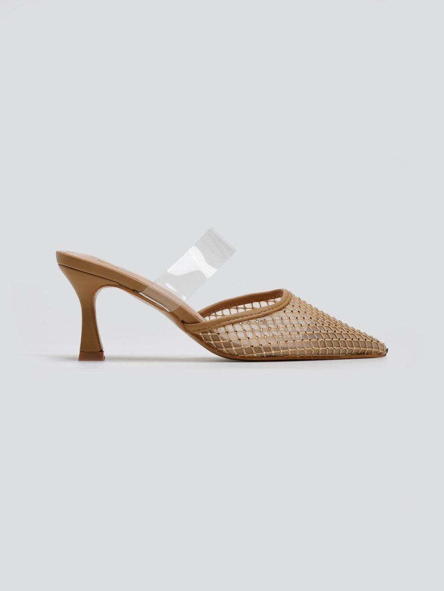 Mules μυτερά με διακριτικά στρας ERYNN - Τάουπε - thefashionproject.gr - ERYNN