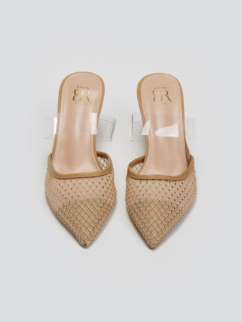 Mules μυτερά με διακριτικά στρας ERYNN - Τάουπε - thefashionproject.gr - ERYNN