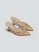 Mules μυτερά με διακριτικά στρας ERYNN - Χρυσό - thefashionproject.gr - ERYNN