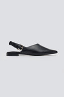 Mules μυτερά με frilled λάστιχο CORINA - Μαύρο - thefashionproject.gr - CORINA