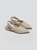 Mules μυτερά με frilled λάστιχο CORINA - Μπεζ - thefashionproject.gr - CORINA