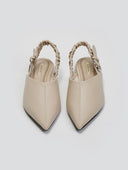 Mules μυτερά με frilled λάστιχο CORINA - Μπεζ - thefashionproject.gr - CORINA