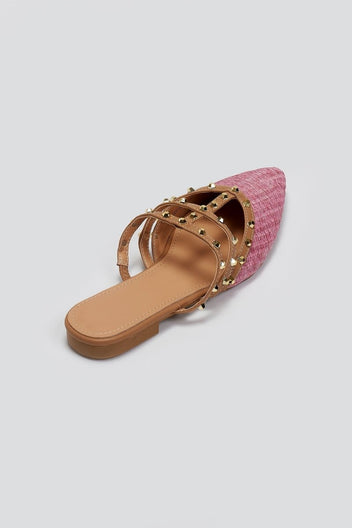 Mules μυτερά με τρουκς ERYNN - Φούξια - thefashionproject.gr - ERYNN